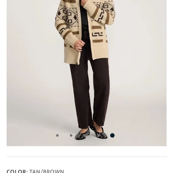 Pendleton Beige and Brown Zip Up Sweater - Picture 3 of 4